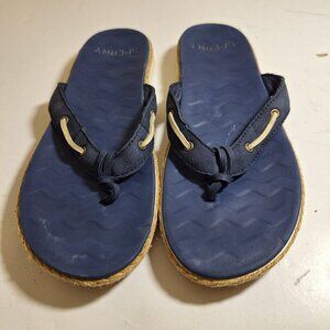 Sperry Womens Blue Flip Flop size 10